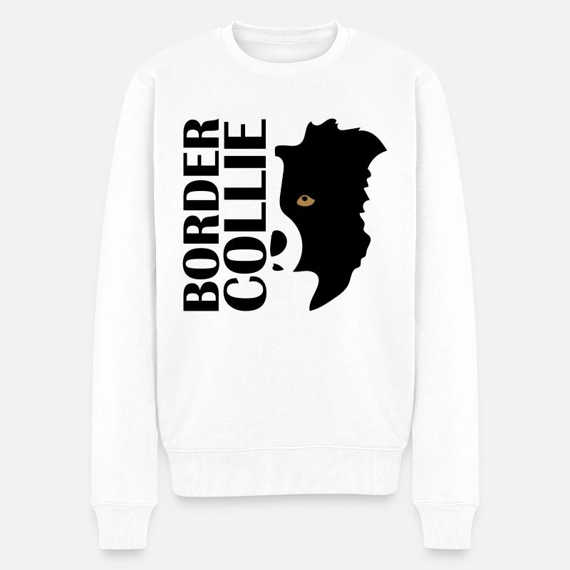 Border Collie - Männer Premium Bio Pullover - Weiß