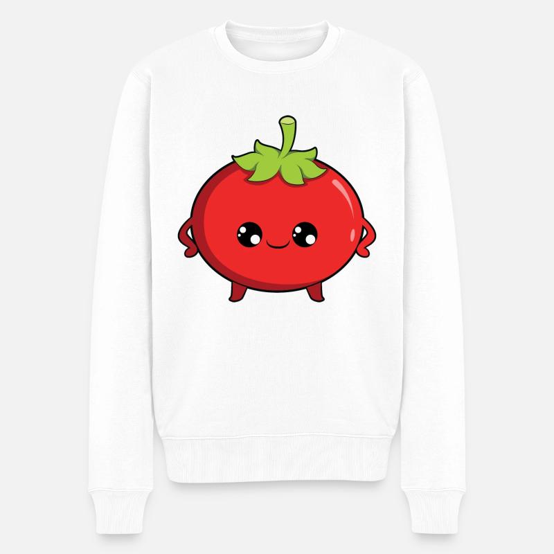 Tomate - Männer Premium Bio Pullover - Weiß