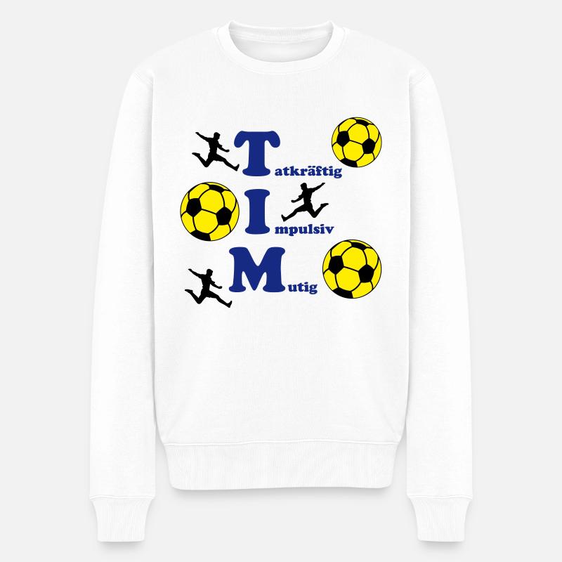 Tim - Männer Premium Bio Pullover - Weiß