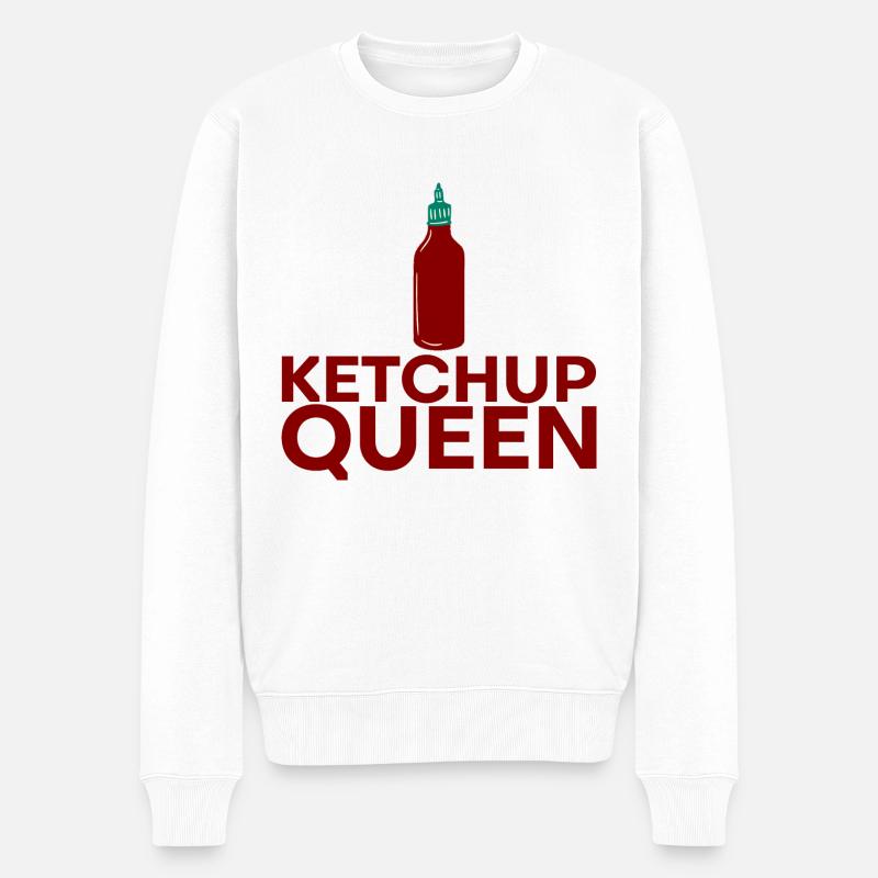 Ketchup Queen 8 - Männer Premium Bio Pullover - Weiß