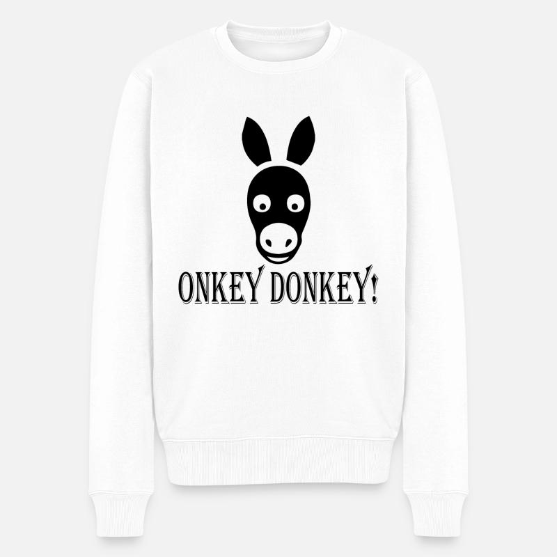 Donkey Esel - Männer Premium Bio Pullover - Weiß