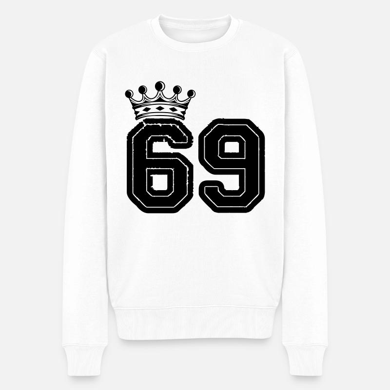 69 Couronne - Pull Premium bio Homme - blanc