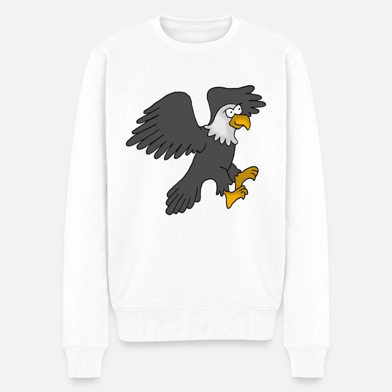 Dessin animé Eagle - Pull Premium bio Homme - blanc