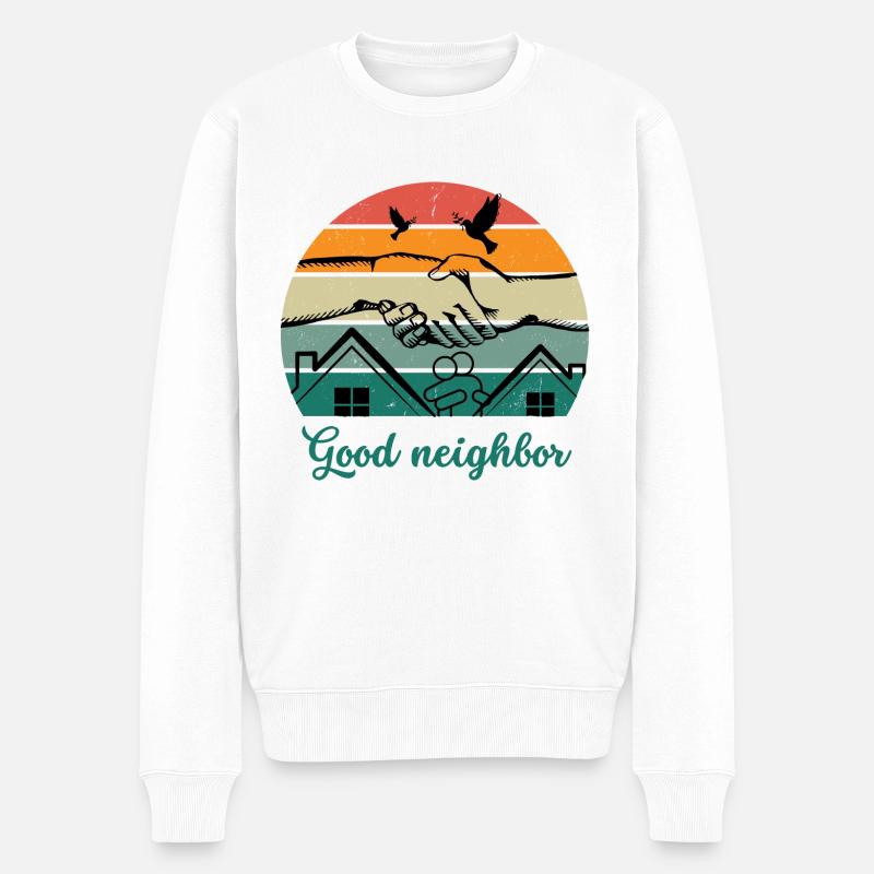 Bon voisin BW - Pull Premium bio Homme - blanc