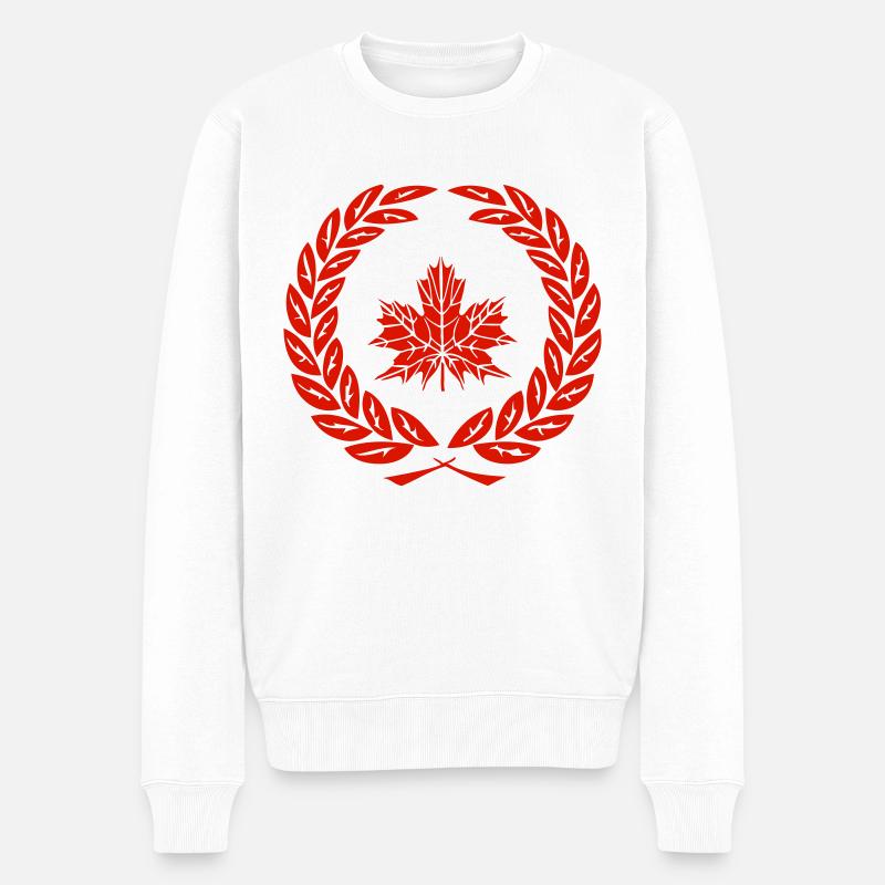 Herbstblatt Symbol - Männer Premium Bio Pullover - Weiß