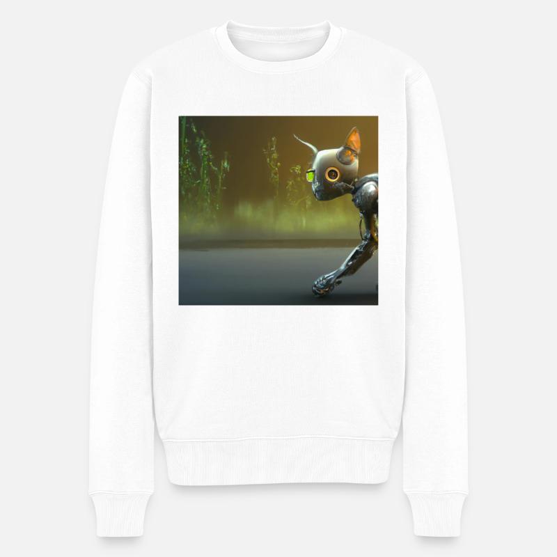 Robocat - Pull Premium bio Homme - blanc