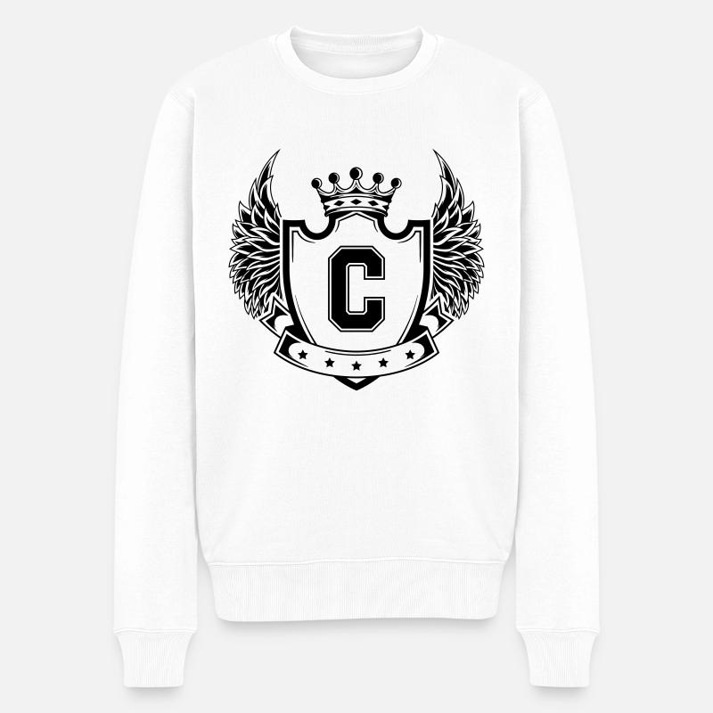 Wappen c - Männer Premium Bio Pullover - Weiß