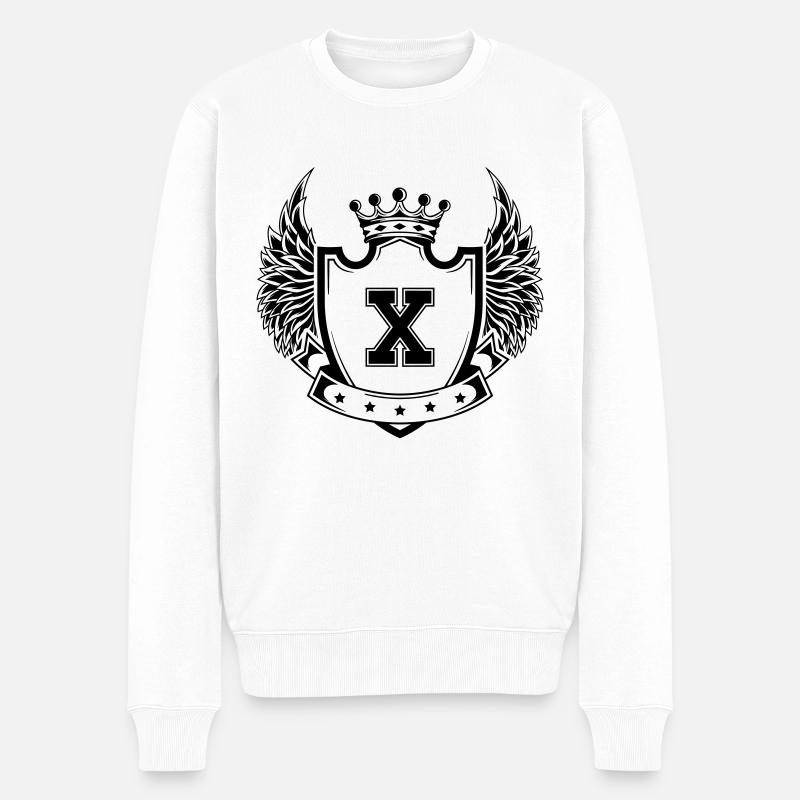 Wappen X - Männer Premium Bio Pullover - Weiß