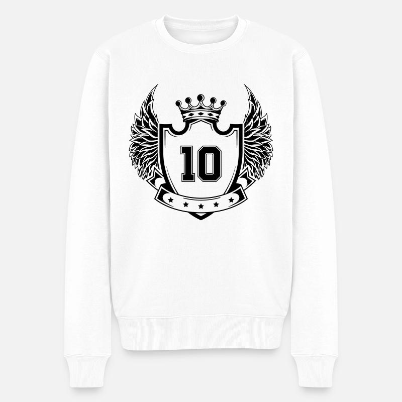 Wappen 10 - Männer Premium Bio Pullover - Weiß