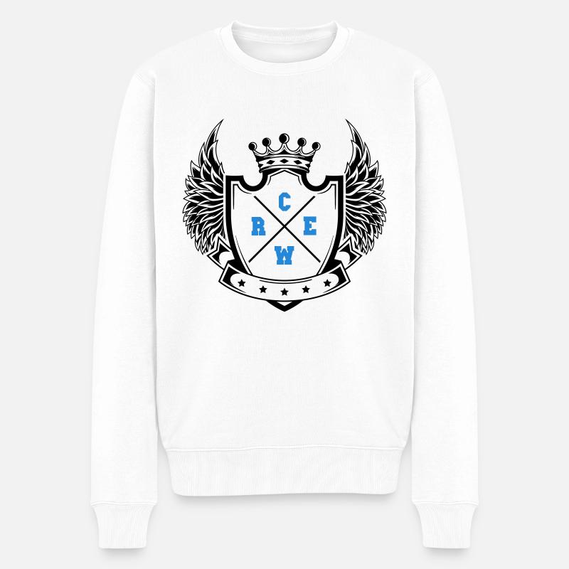 crew - Männer Premium Bio Pullover - Weiß