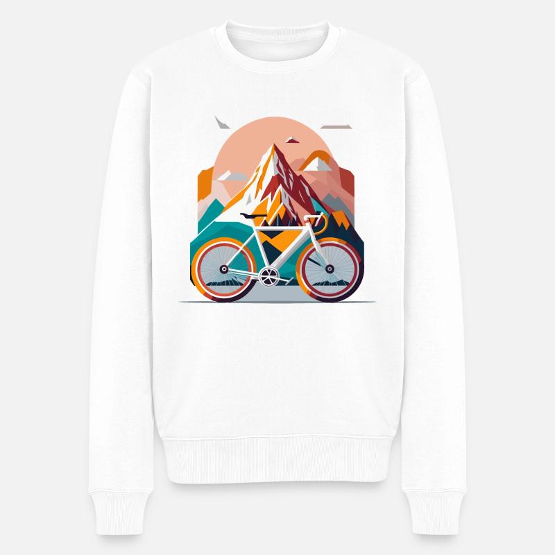 Mountainbike - Männer Premium Bio Pullover - Weiß