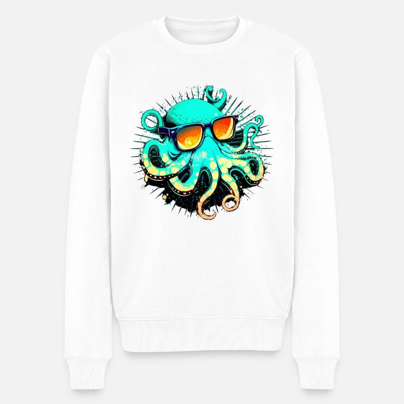 Cooloctopus - Pull Premium bio Homme - blanc
