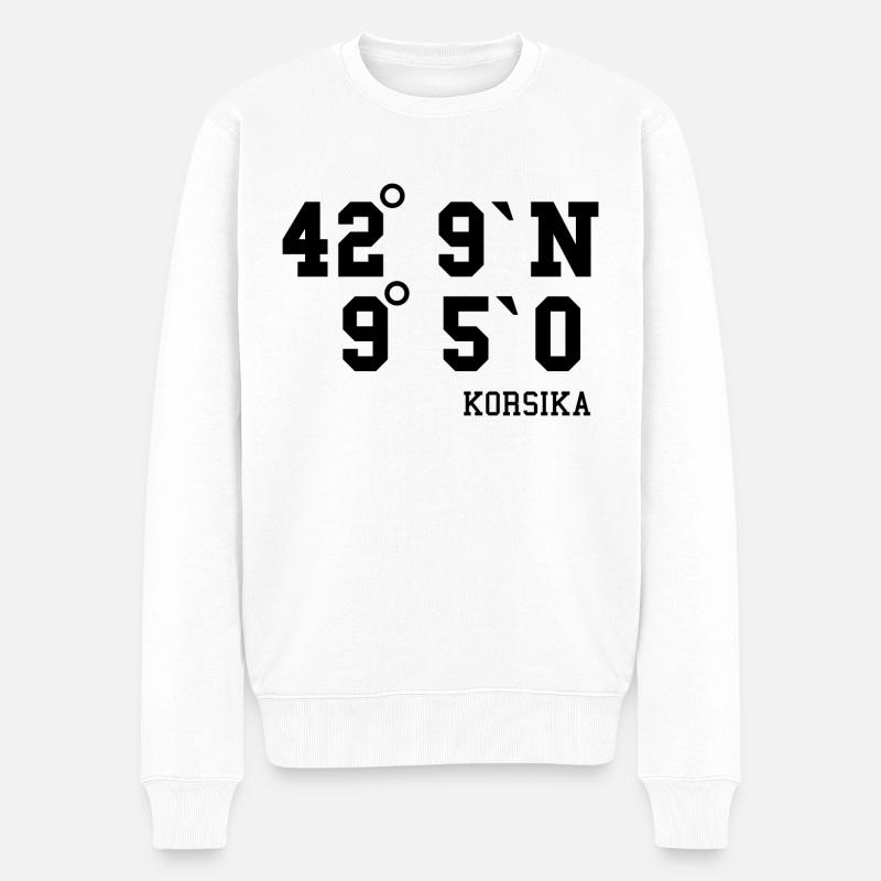 Korsika Urlaub Corsica Corse Idee - Männer Premium Bio Pullover - Weiß