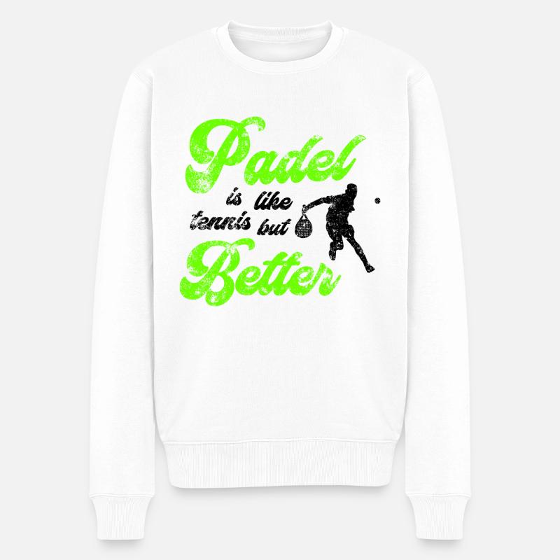 Padel besser - Männer Premium Bio Pullover - Weiß