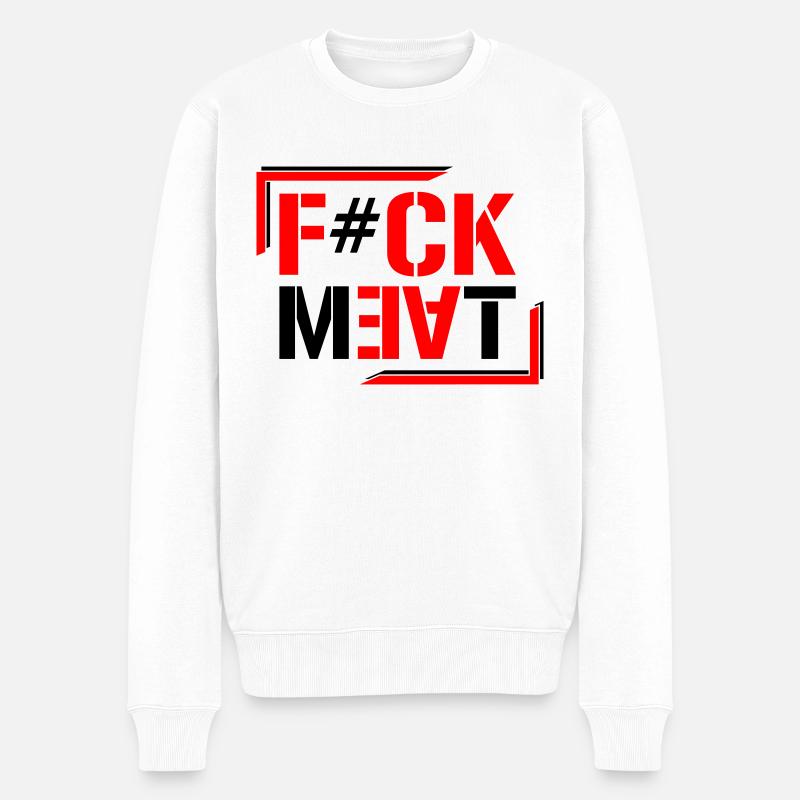 F#CK MEAT - Männer Premium Bio Pullover - Weiß