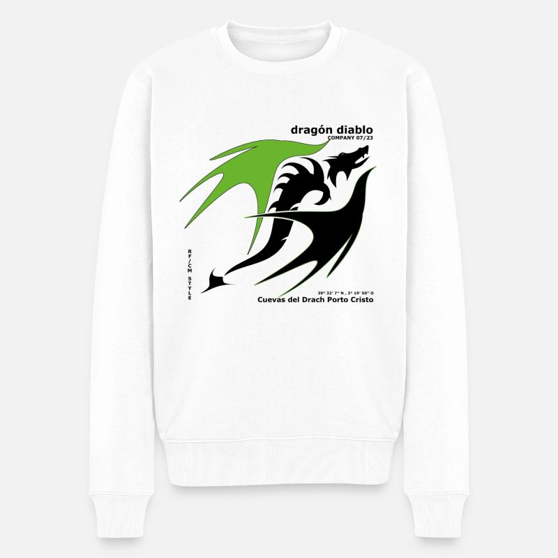 Drachenshirt - Männer Premium Bio Pullover - Weiß