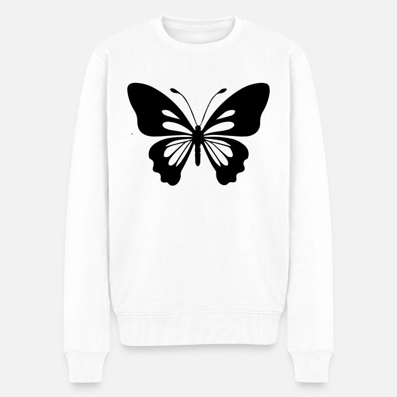 Kleiner Schmetterling - Männer Premium Bio Pullover - Weiß