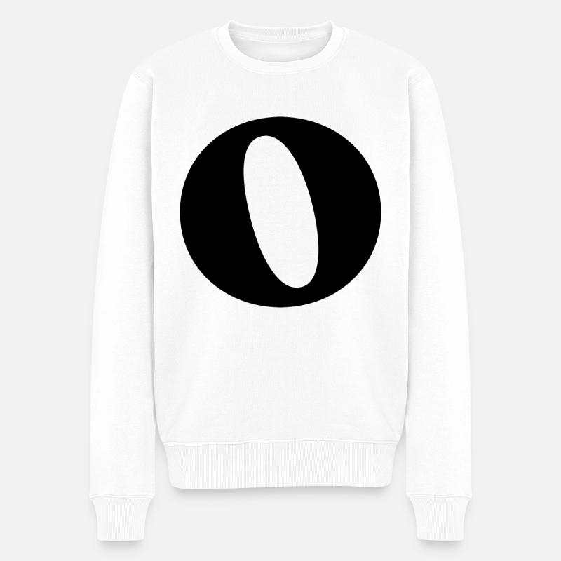 Buchstabe o - Männer Premium Bio Pullover - Weiß