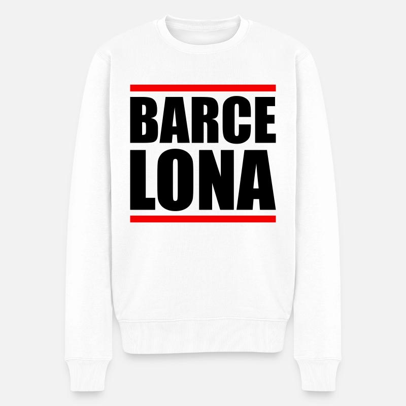 barcelona design 2 - Männer Premium Bio Pullover - Weiß