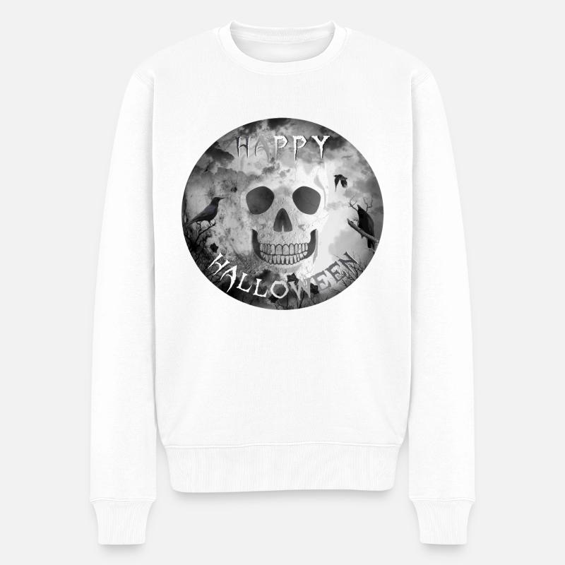 Halloween Skull Crows - Pull Premium bio Homme - blanc