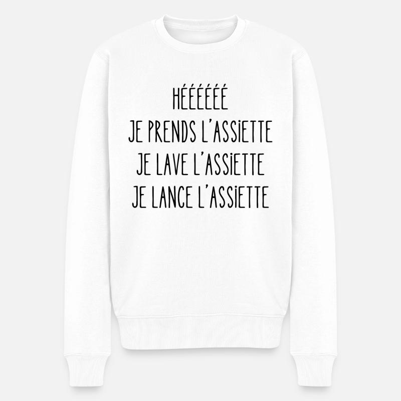 je prends l'assiette - Pull Premium bio Homme - blanc