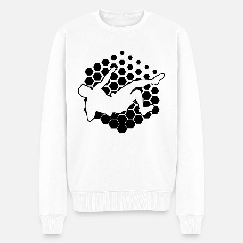 Herren Bouldering Klettern Bouldern Damen - Männer Premium Bio Pullover - Weiß