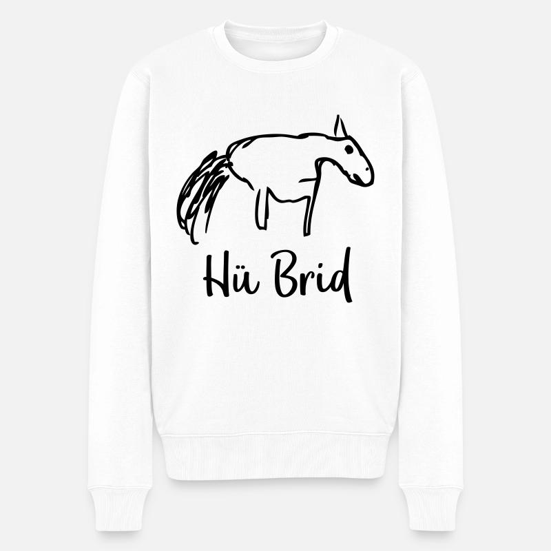 Hü Brid Pferd Hybrid Kfz - Männer Premium Bio Pullover - Weiß