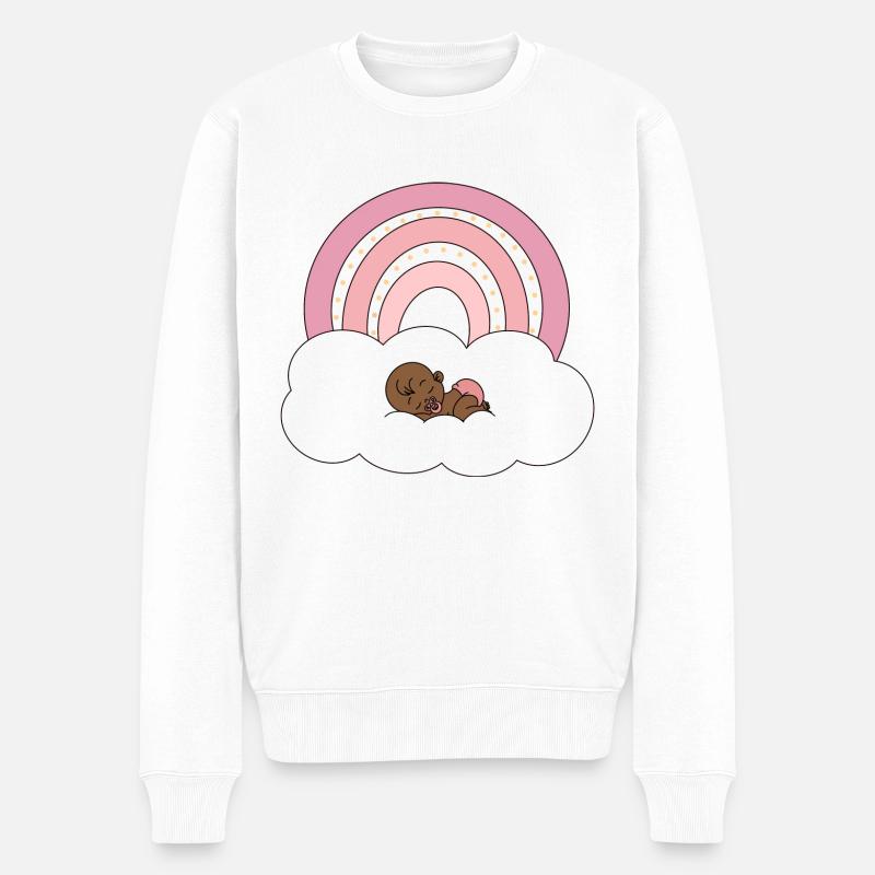Regenbogen Baby - Männer Premium Bio Pullover - Weiß