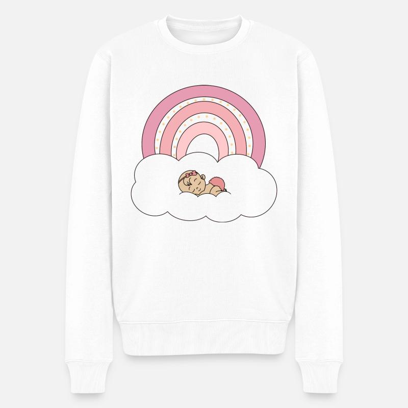 Regenbogen Baby - Männer Premium Bio Pullover - Weiß
