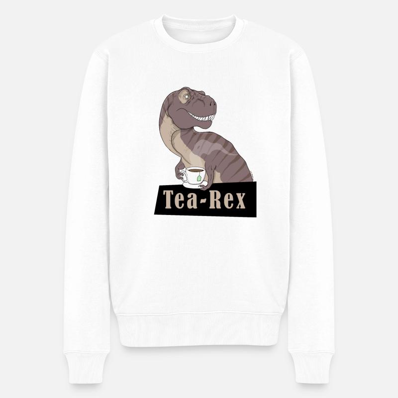 TEE-REX - Männer Premium Bio Pullover - Weiß