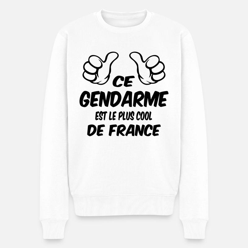 MEILLEUR GENDARME - Pull Premium bio Homme - blanc