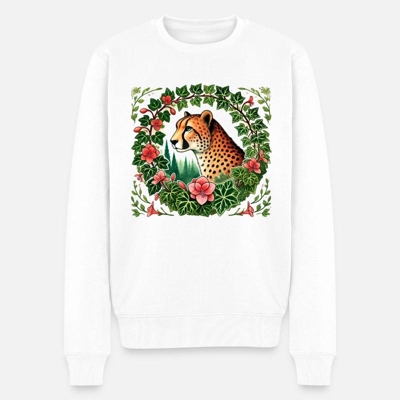 Gepard - Männer Premium Bio Pullover - Weiß