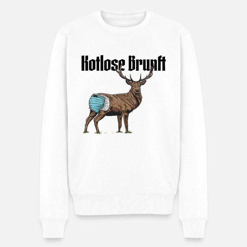 Kotlose Brunft // Illustration - Männer Premium Bio Pullover - Weiß