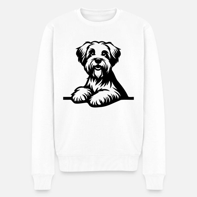 Dandie Dinmont Terrier - Männer Premium Bio Pullover - Weiß