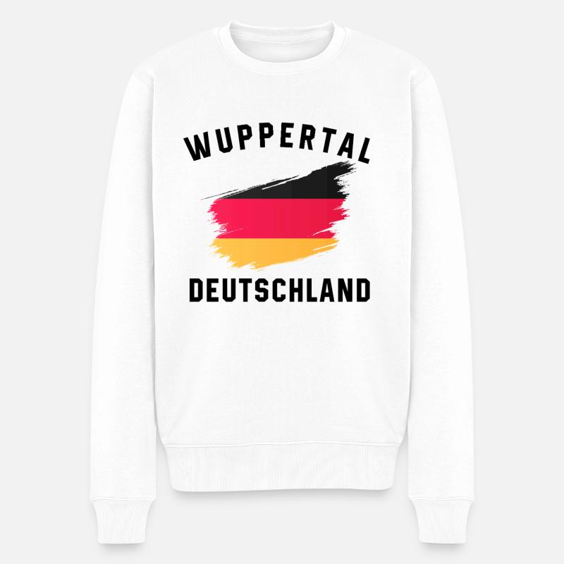 Deutschland Flagge - Kreativer Pinselstrich - Männer Premium Bio Pullover - Weiß