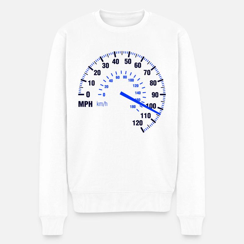 Vitesse - MPH - Racing - Compteur de vitesse - Pull Premium bio Homme - blanc