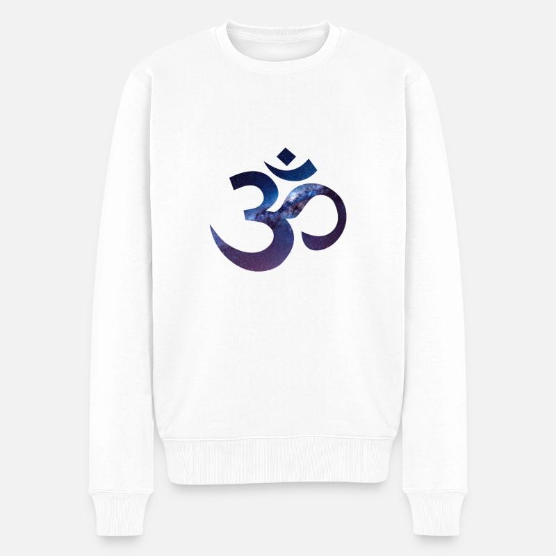 Om - Galaxy - Männer Premium Bio Pullover - Weiß