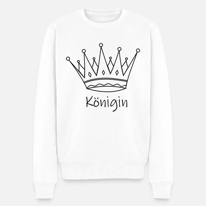 Krone Königin - Männer Premium Bio Pullover - Weiß