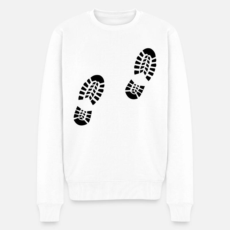 schuhe fußspuren - Männer Premium Bio Pullover - Weiß