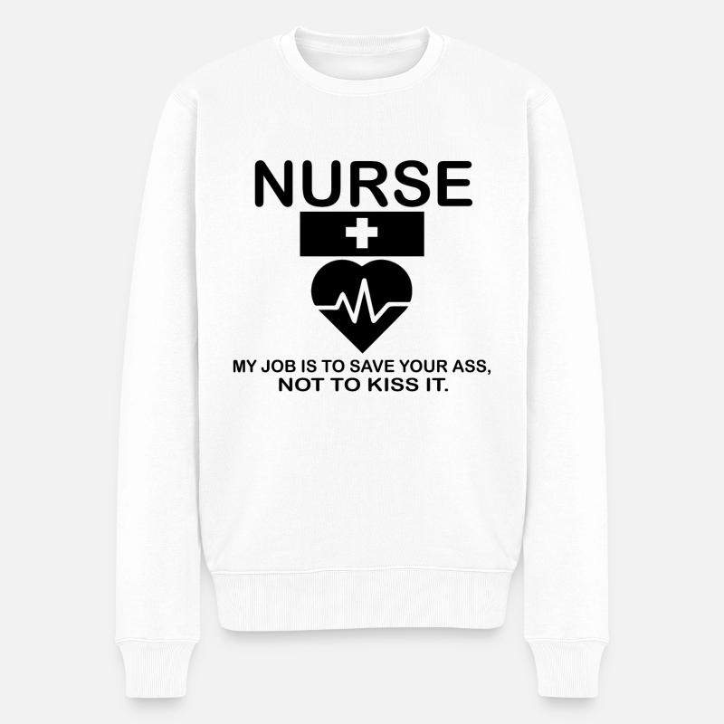 Nurse - Männer Premium Bio Pullover - Weiß