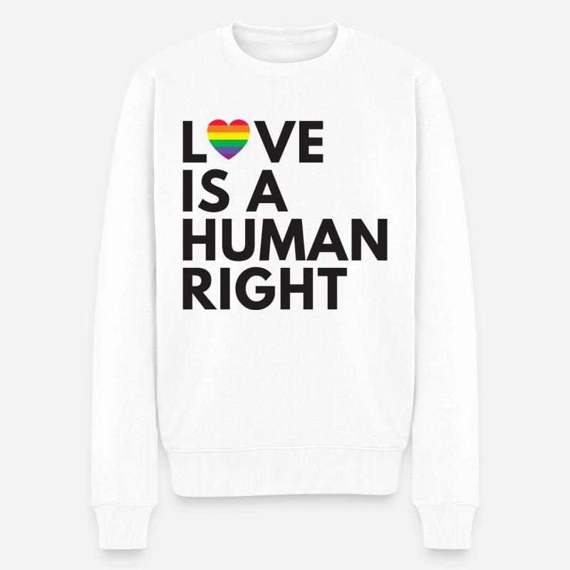 Regenbogen, LGBT, Rainbow, Gay Pride, Love, Pride - Männer Premium Bio Pullover - Weiß