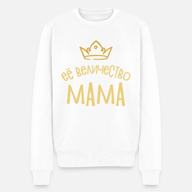 Ihre Majestät Mutter Geschenk Russische Mama - Männer Premium Bio Pullover - Weiß