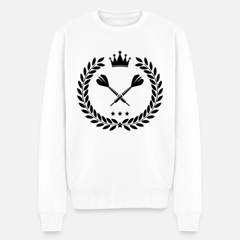 dart - Männer Premium Bio Pullover - Weiß