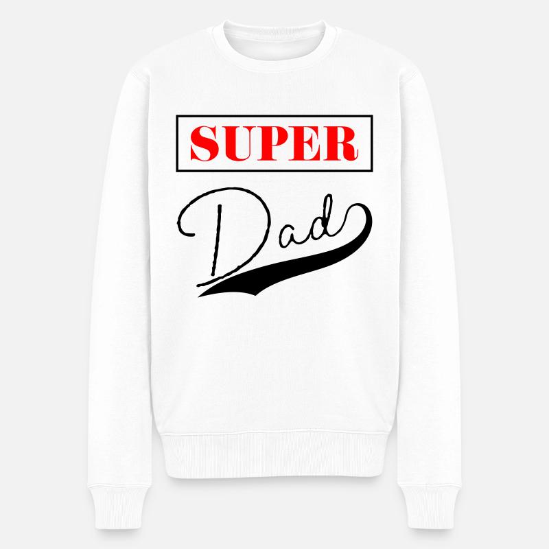 Super Vater - Männer Premium Bio Pullover - Weiß