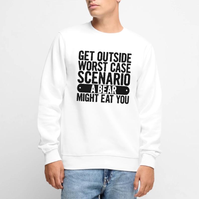 Get Outside, Worst Case Scenario A Bear Eats You11 Men's Premium Organic Jumper