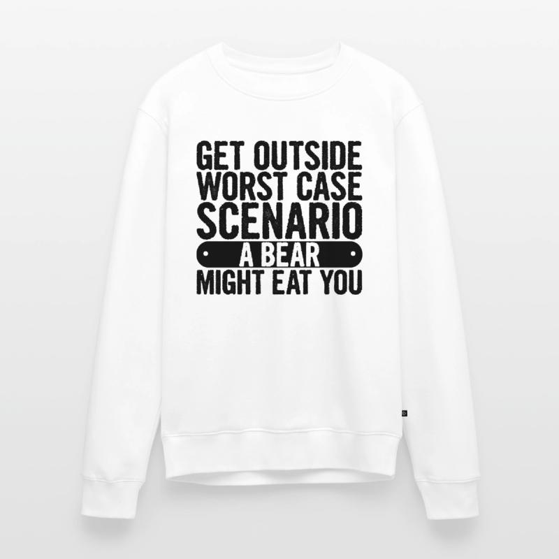 Get Outside, Worst Case Scenario A Bear Eats You11 Men's Premium Organic Jumper
