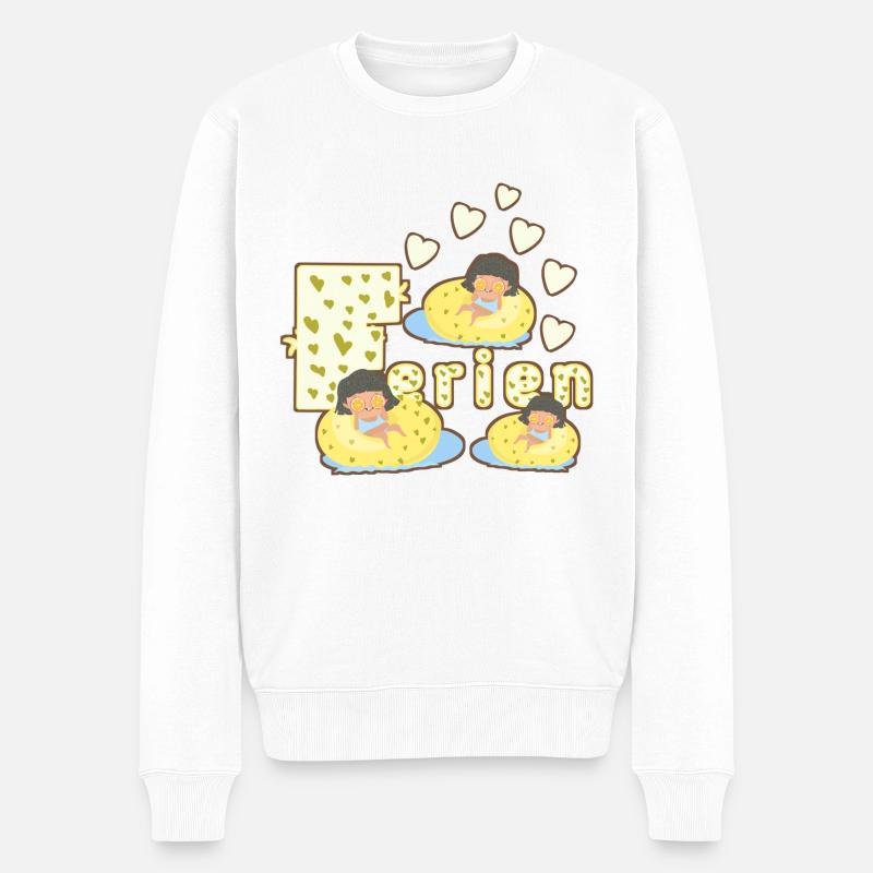 Ferien - Männer Premium Bio Pullover - Weiß