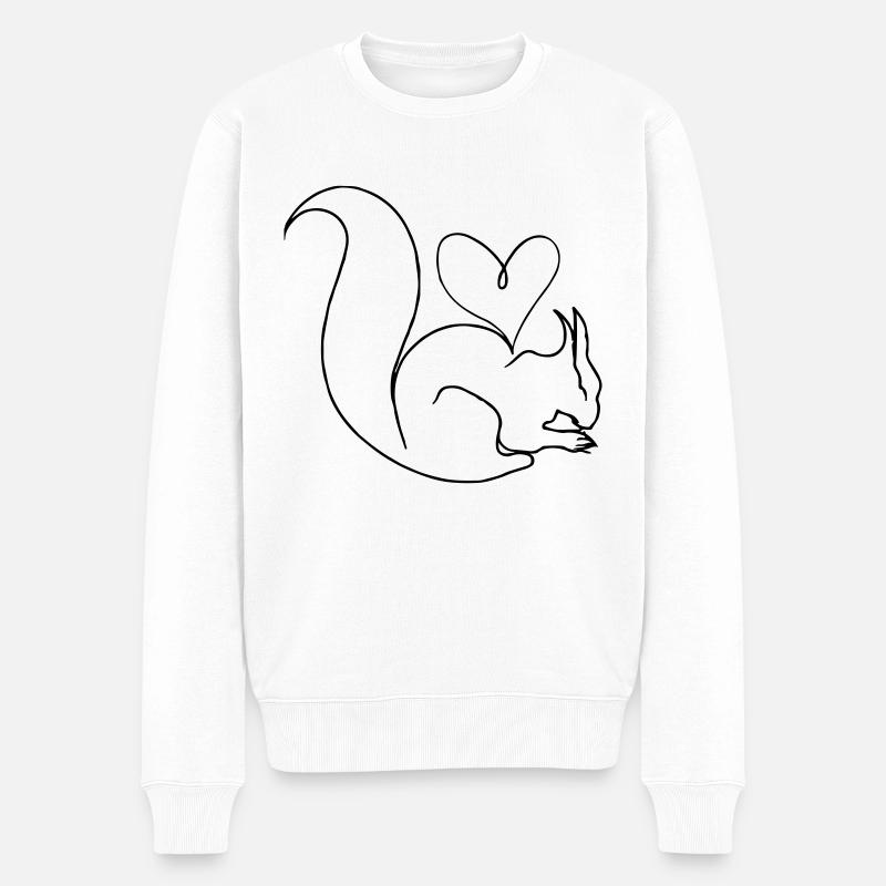 Eichhörnchen Herz - Männer Premium Bio Pullover - Weiß