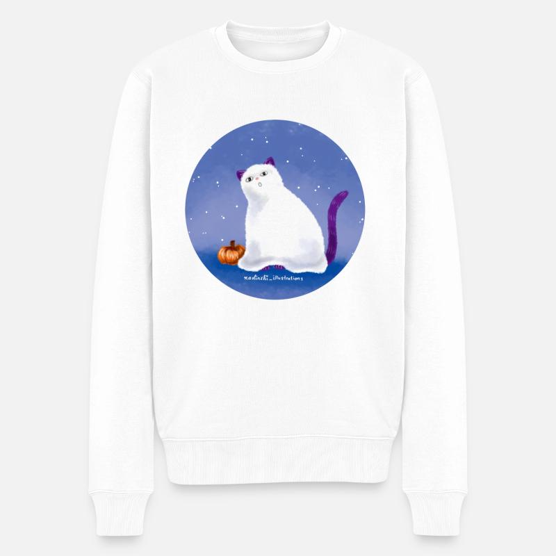 Booh Geist - Männer Premium Bio Pullover - Weiß