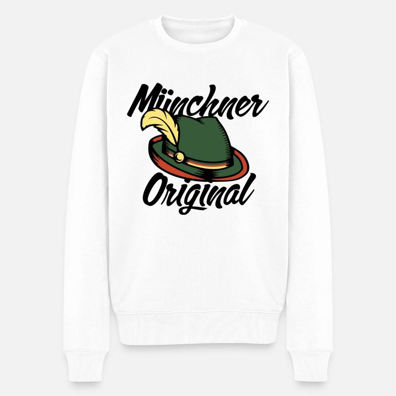 Münchner Original - Männer Premium Bio Pullover - Weiß